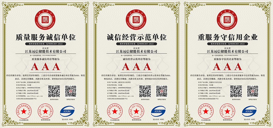 亚游集团储能下属子公司获评“3A级信用企业”等多项证书